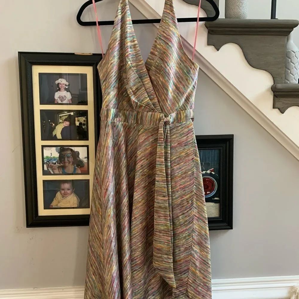 Vintage Newport News Retro Halter Dress sz M/P EUC